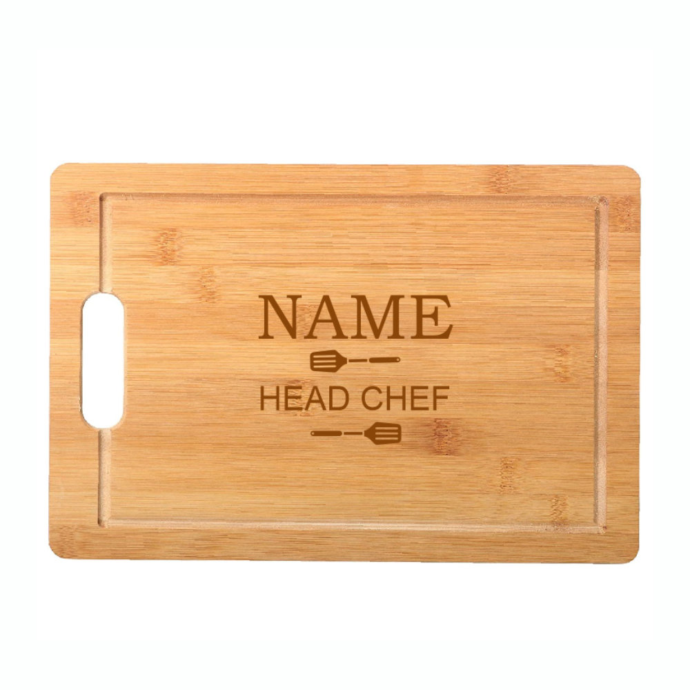 Personalised Chef Wood Chopping Board